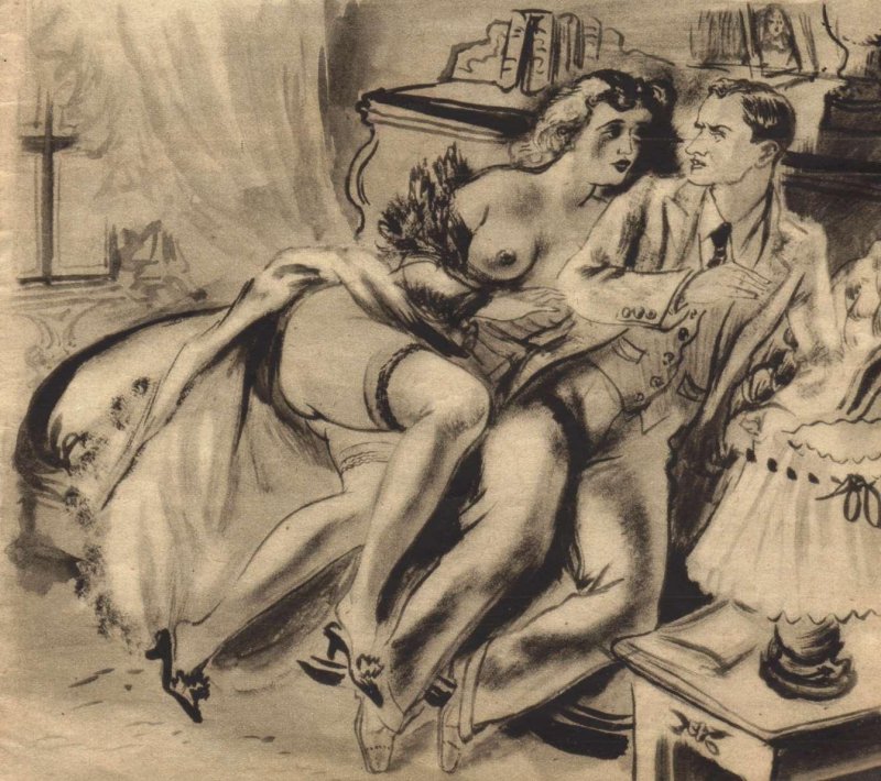 Retro erotic drawings