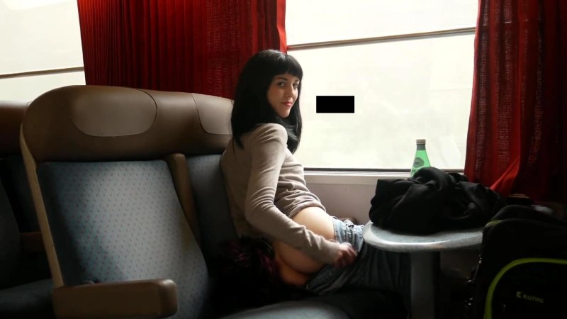 Beautiful girl on a train