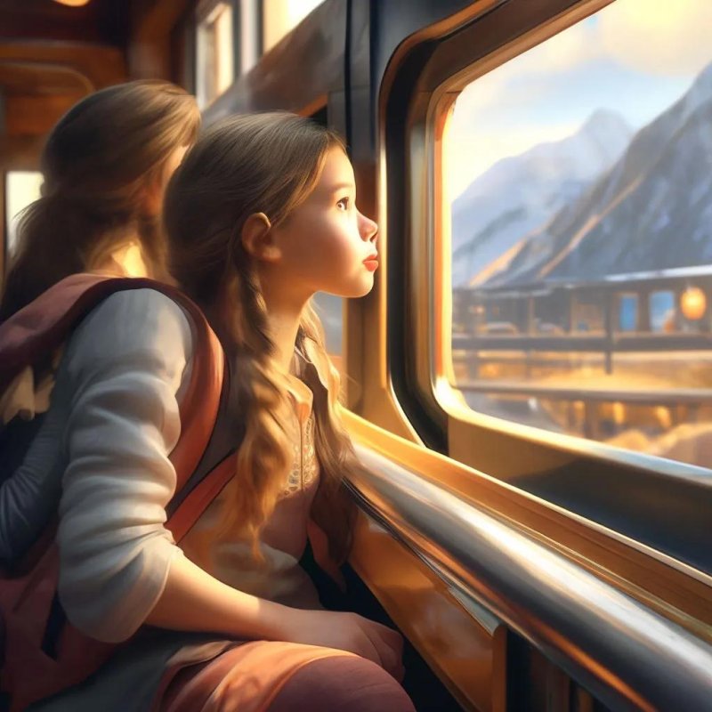 Girl in the train car