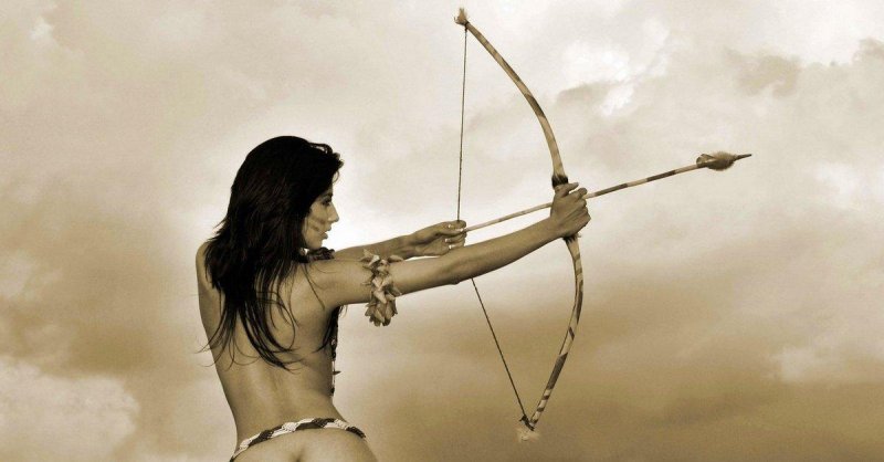 Photo shoot in the style of nude archers