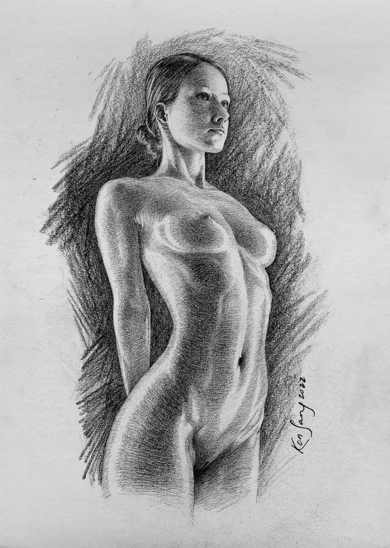 Figures of a naked girl