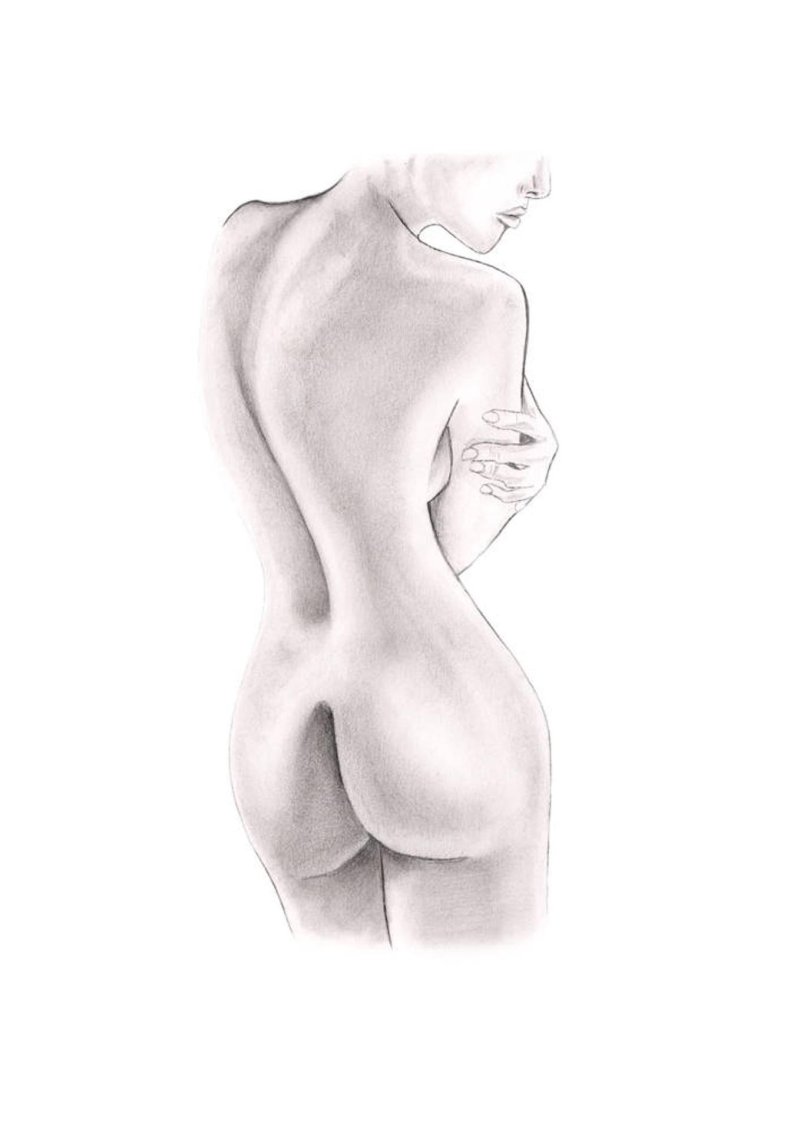 Naked female body sketch