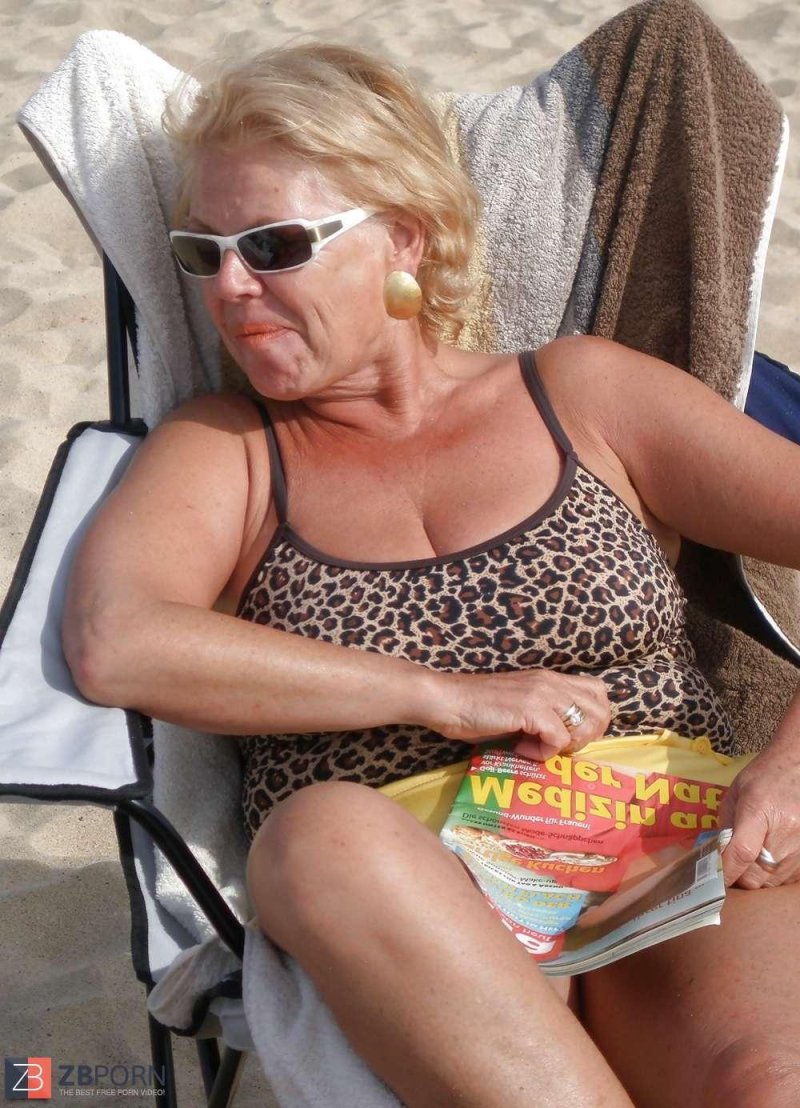 Old women on the beach