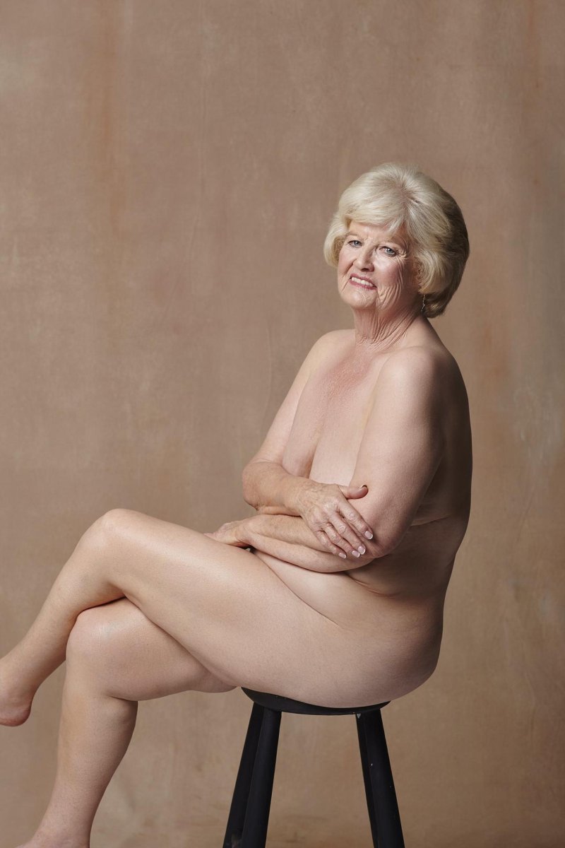 Naked elderly woman