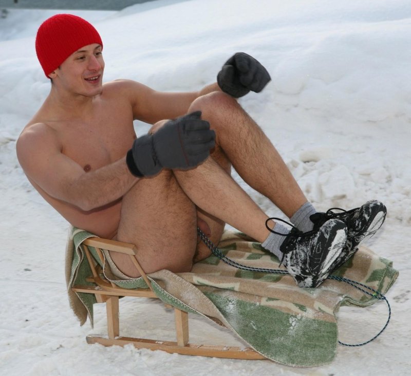 Naked men on the street