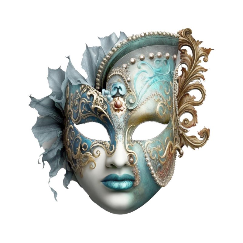 Theater masks on a white background