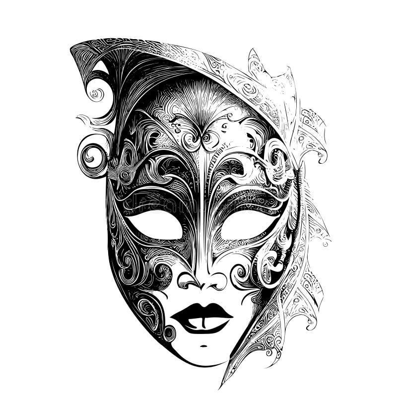 Venetian mask drawing
