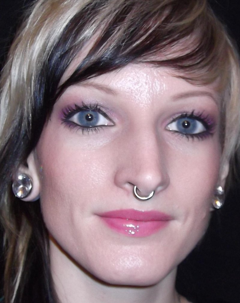 Piercing above the lip of girls