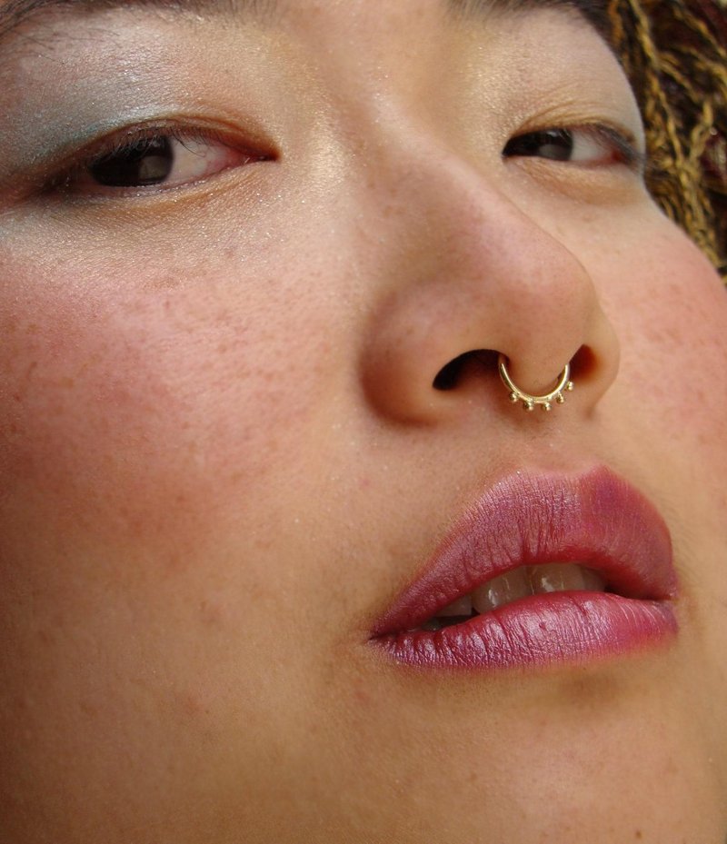 Rings in the nose piercing