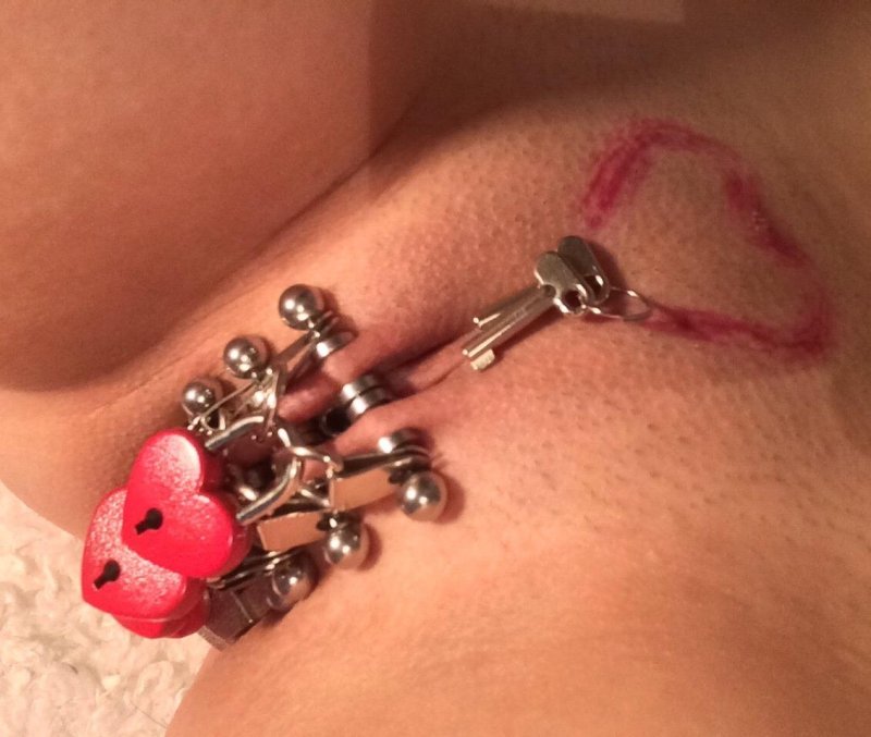 Piercing female belt of fidelity BDSM