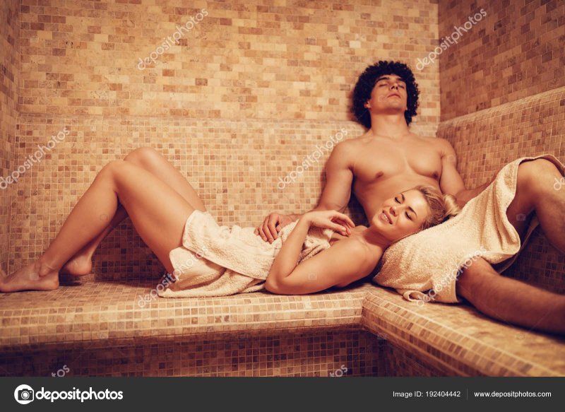Man and woman in the bath