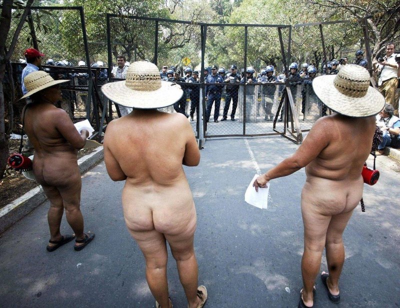 Mexican naked protest