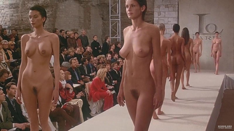 Naked fashion models on the catwalk