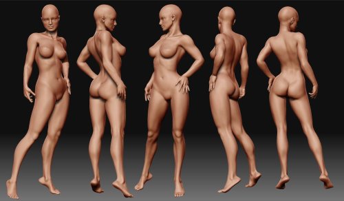 Naked female anatomy