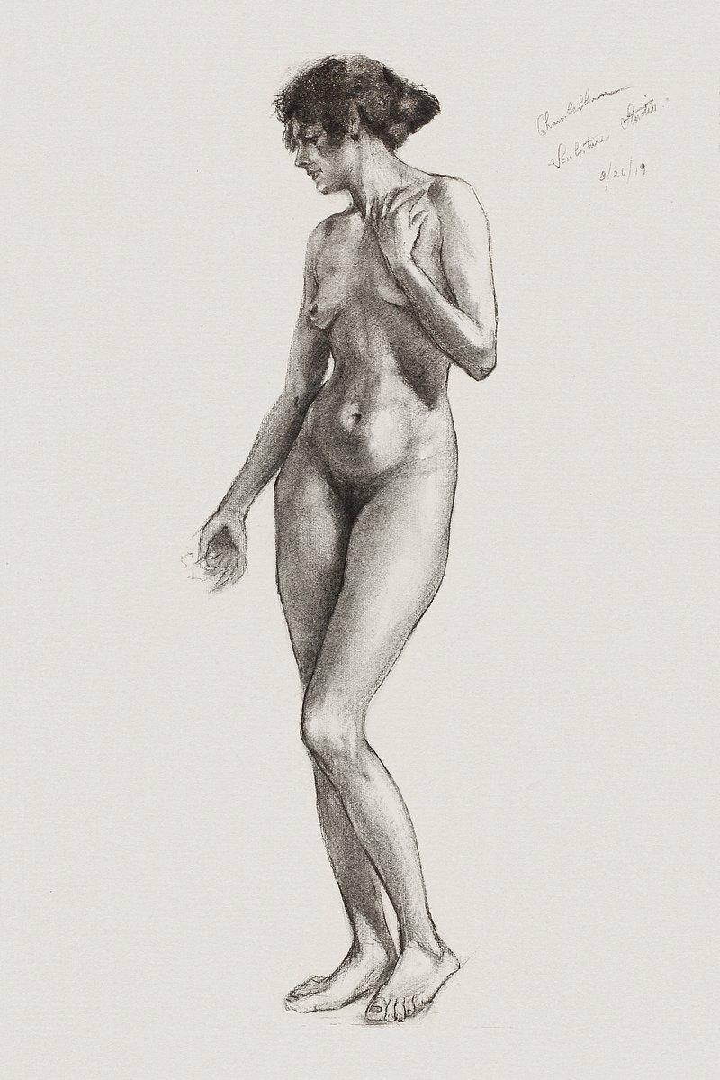Sketches of naked figures
