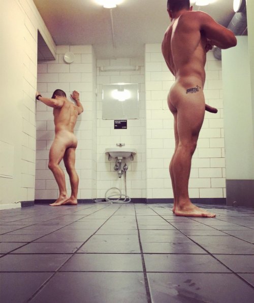 Naked guys in the locker room
