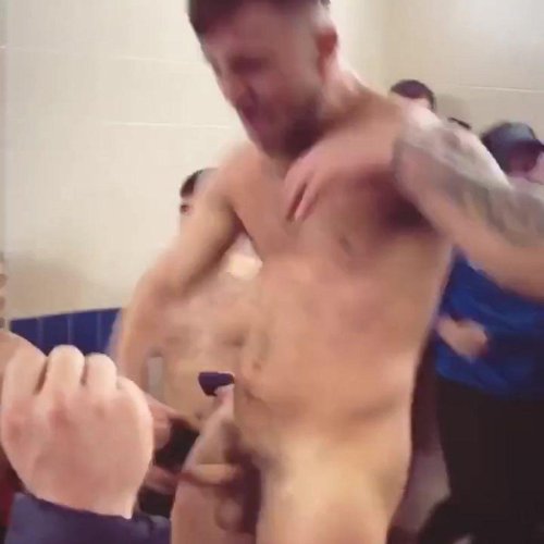 Naked football players