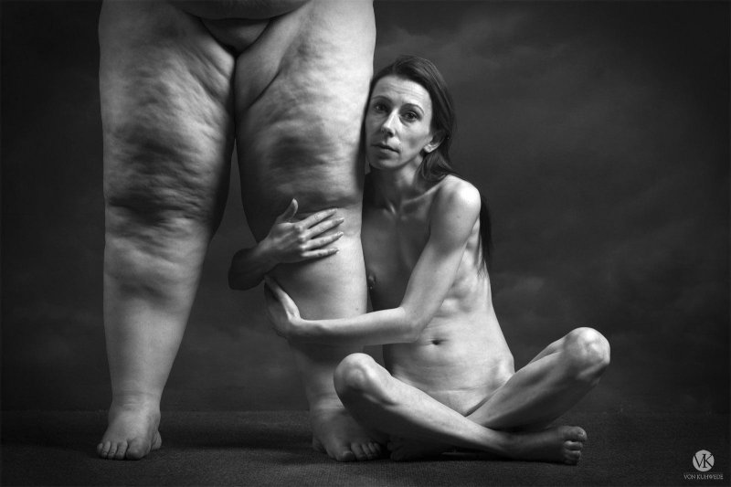 Photo shoot of a nude family