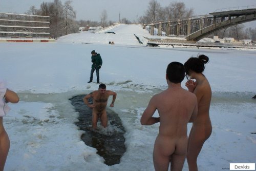 Naked bathing on baptism