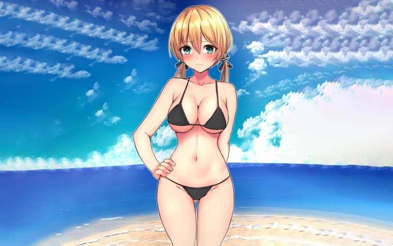 Endless summer glorifying in a swimsuit