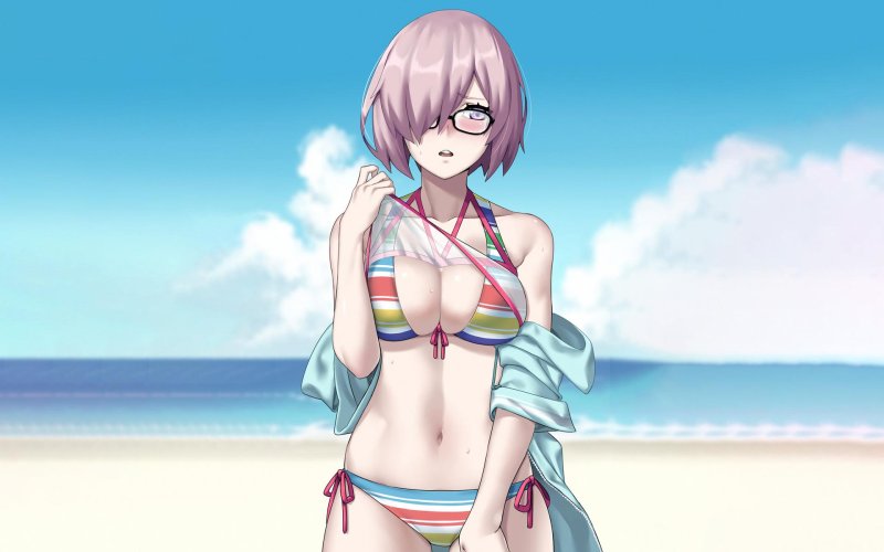 Sile in a swimsuit