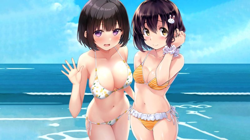Anime boobs in a swimsuit