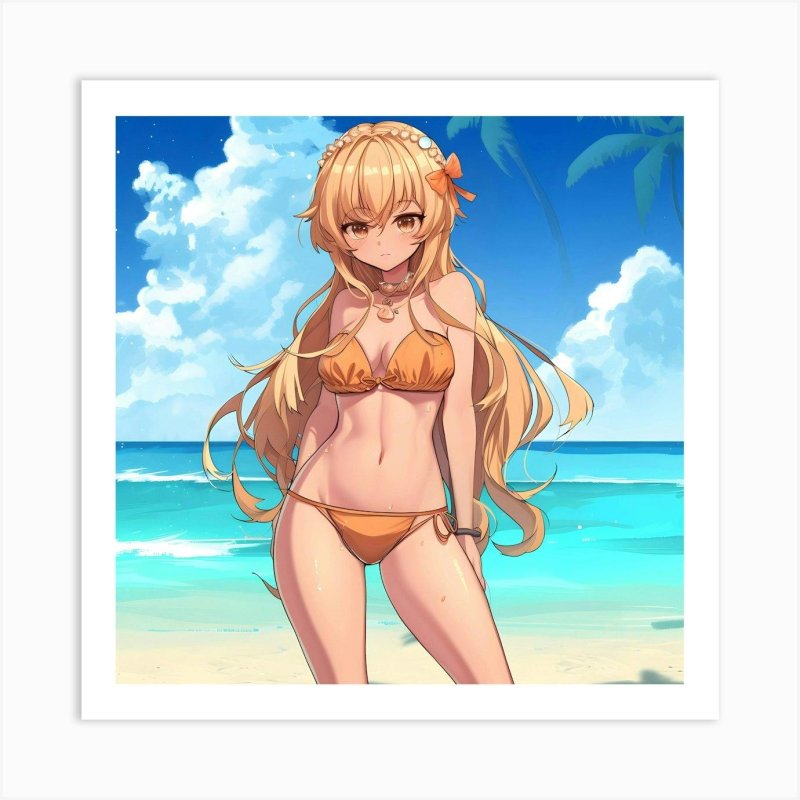 Girl in anime swimsuit