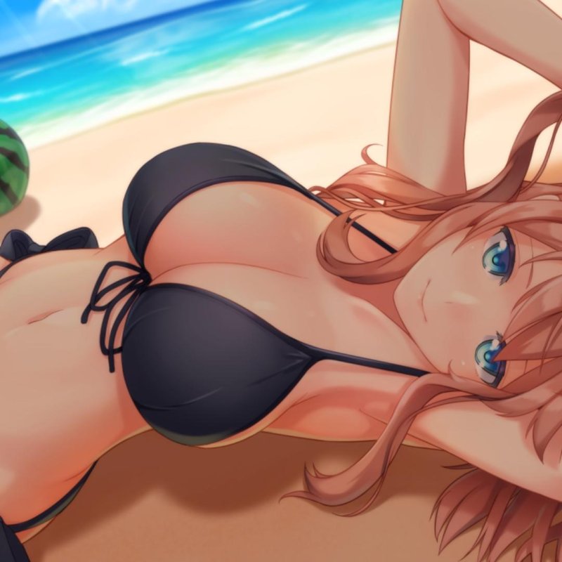 Beach anime girls