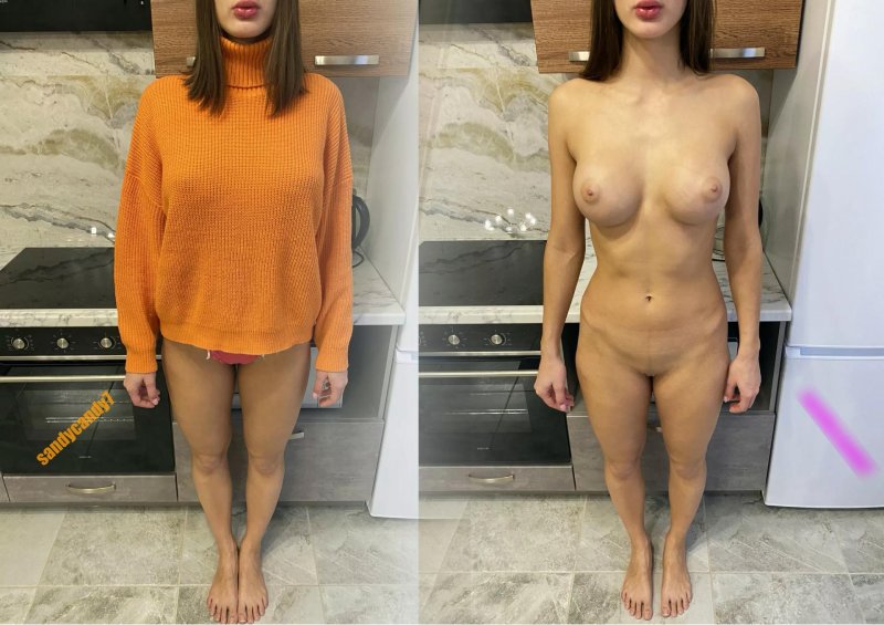 Naked women in clothes and without