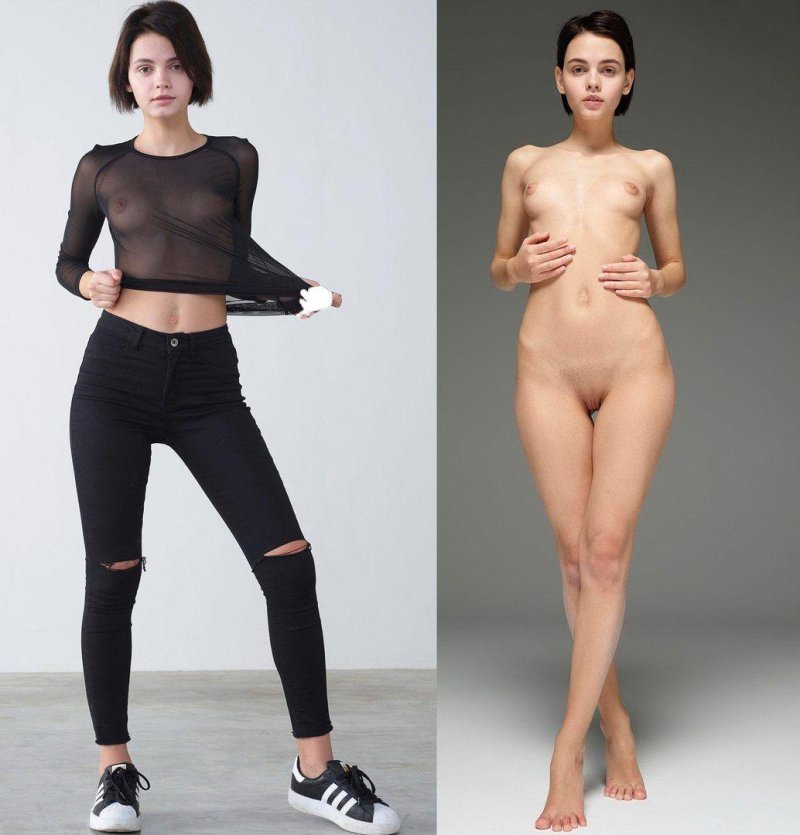 Dressed and undressed athlete