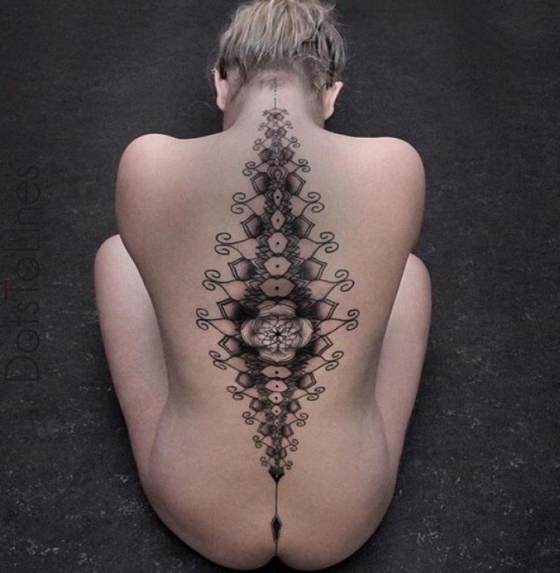 Tattoo on the back for girls