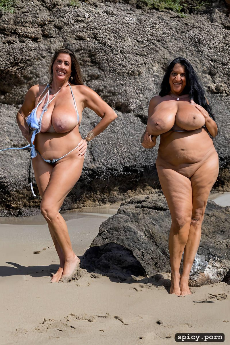 Big boobs on the beach