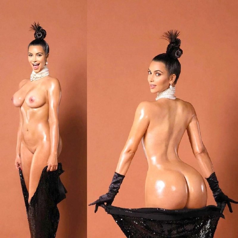 Kim Kardashian naked in oil