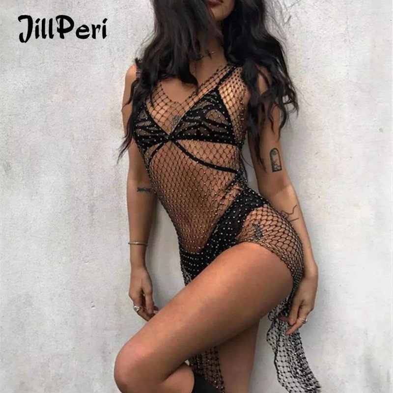 Erotic dress Piesh with rhinestones