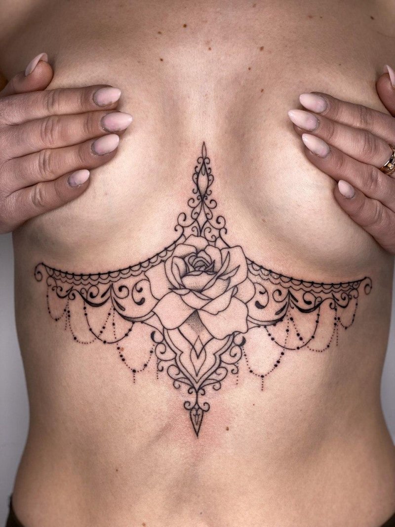 Tattoo over the chest of female