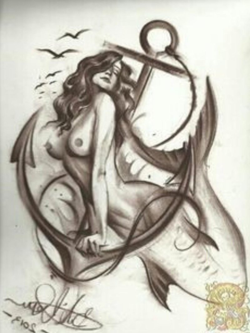 Tattoo mermaid sketches
