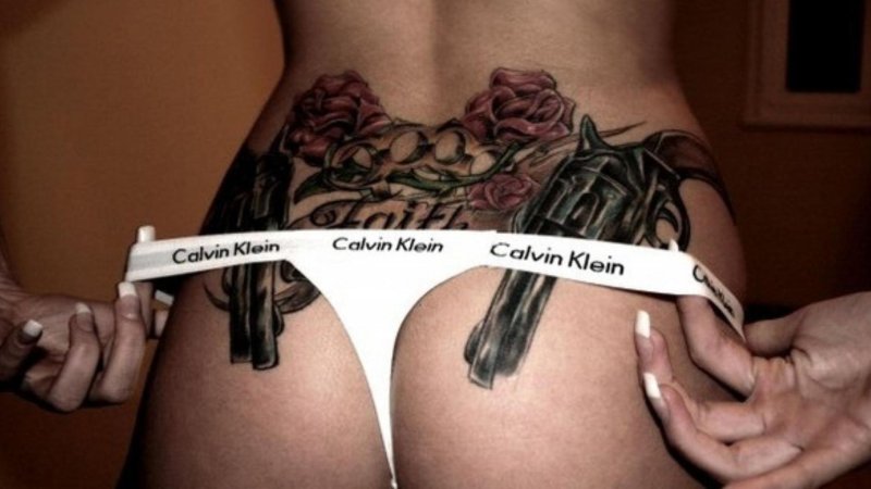 Tattoo on the back of girl