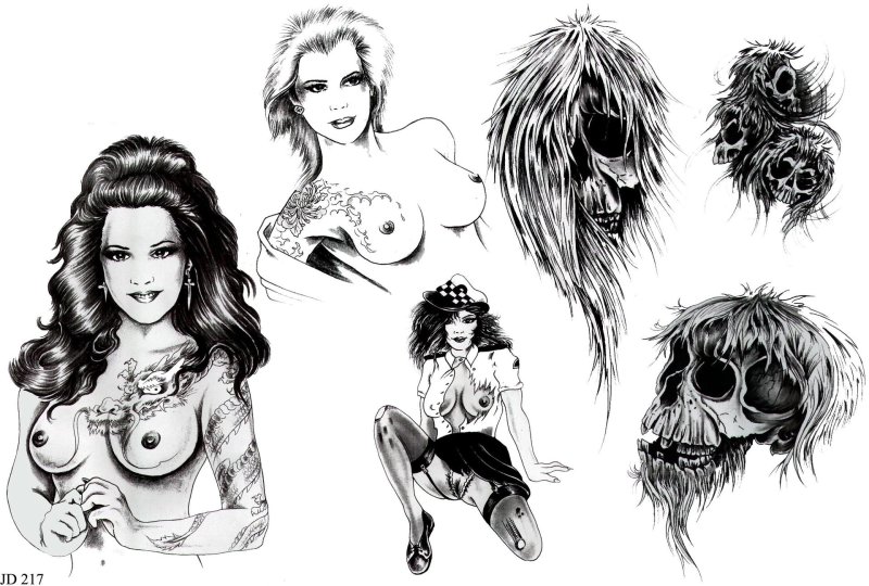 Sketch tattoo girl