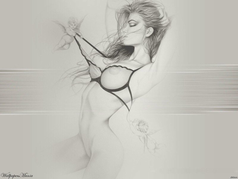 Erotic drawings with a pencil