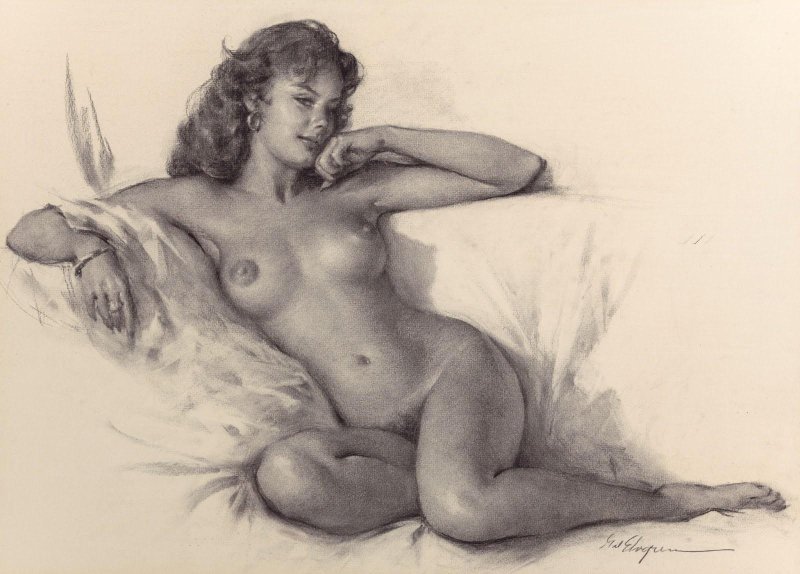 Erotic drawings of girls with a pencil