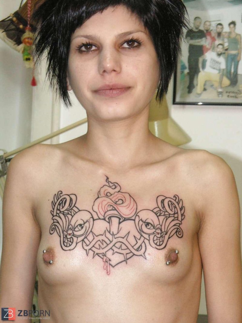 Tattoo under the chest of girl